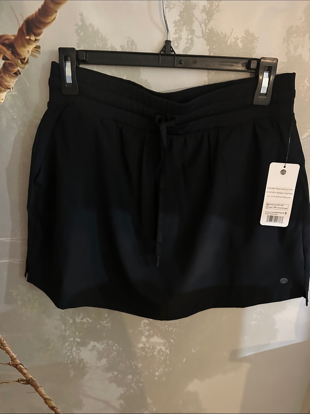 Apana Black Athletic Skort with Drawstring